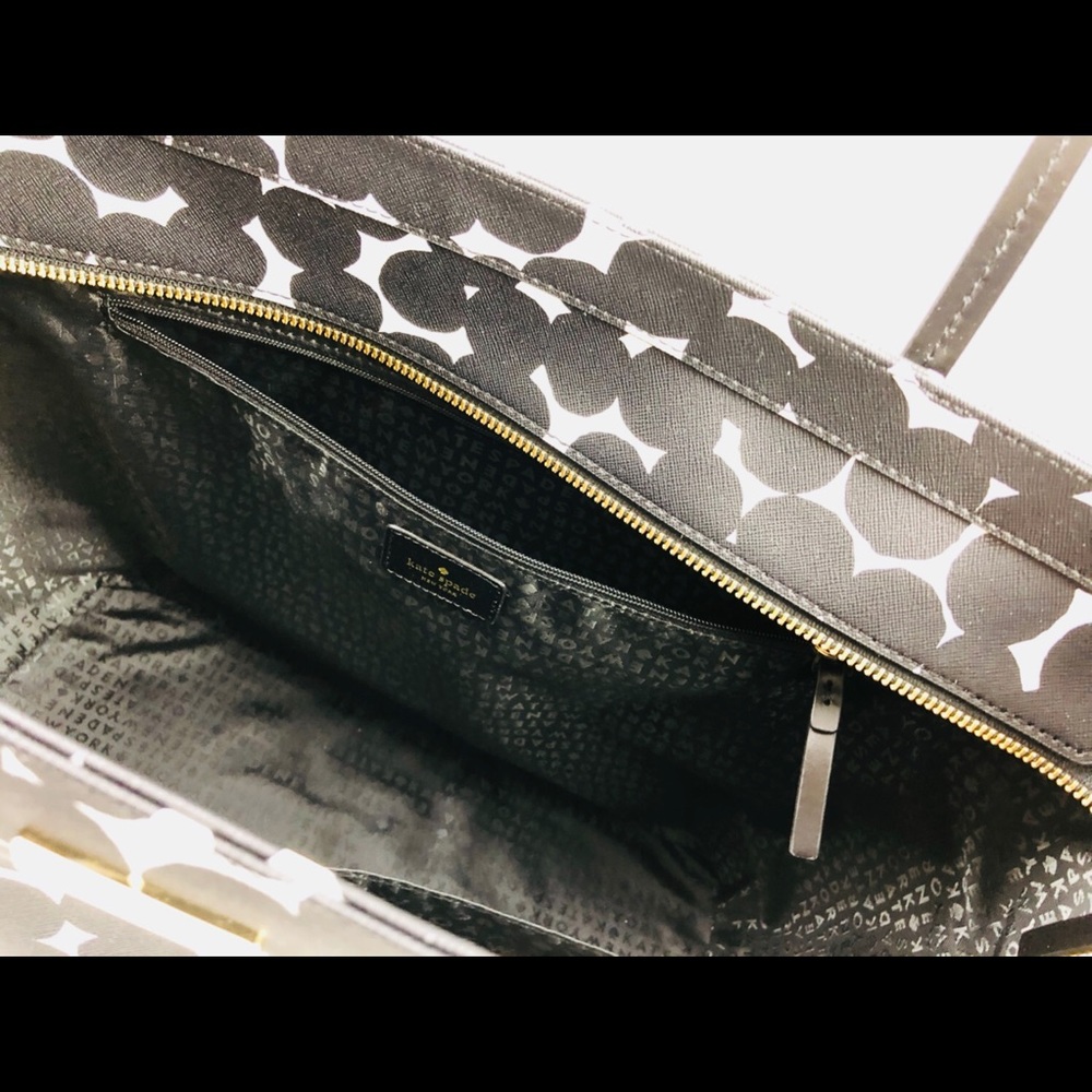 New! Kate Spade Polka Dots Large Leather Tote Bag - Picture 4 of 7
